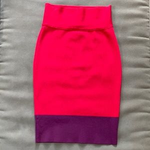 Color-block small waisted pencil skirt